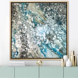 Original painting resin art with marble accents 48” X 48”